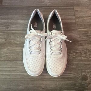 SAS Women's Sporty Lux White Performance Leather Sneakers Classic, Size 10.5